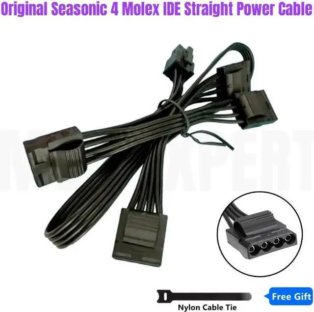 Main image of Original Seasonic 4 Molex IDE 4Pin Female Modular Power Cable for Seasonic FOCUS PLUS 1000W 850W 750W 650W 550W Platinum Power