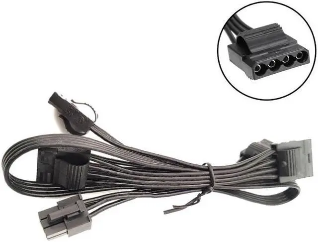 Alt view image 3 of 6 - Original Seasonic 6Pin to 4 Molex IDE 4Pin Female Peripheral Modular Power Cable for Seasonic Snow Silent 750W 1050W 1250W Power