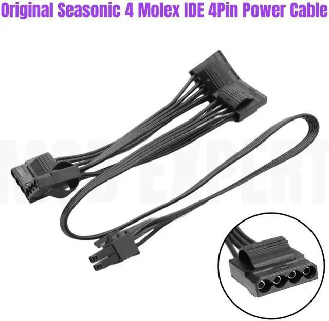 Main image of Original Seasonic 4 Molex IDE 4Pin Peripheral Modular Power Cable for Seasonic PRIME Ultra 1000W 850W 750W 650W 550W GOLD Power