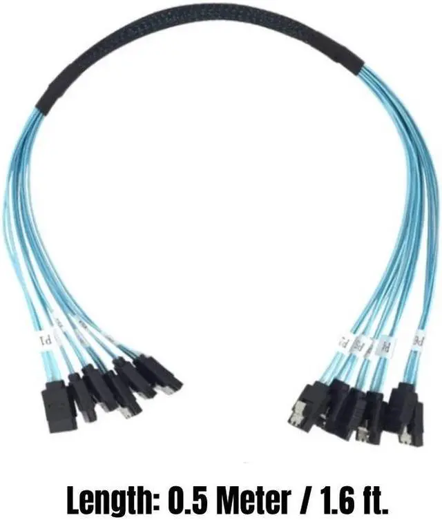 Alt view image 4 of 7 - 6 SATA3.0 SATAiii 1M/3.3FT SAS 7Pin Male Straight 6Gbps Data Cable for BTC Mining, NAS, HDD Disk SSD, Optical Drive, Server Host