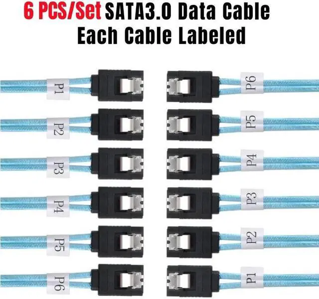 Alt view image 6 of 7 - 4 SATA3.0 0.5M/1.6ft. SATAIII Data Cable SAS Serial ATA 7Pin 6Gbps for BTC Mining, NAS, HDD Disk SSD, Optical Drive, Server Host