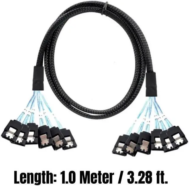 Alt view image 2 of 8 - 4 SATA3.0 SATAIII 0.7M/2.3ft. 6Gbps Data Cable SAS Serial ATA 7Pin for BTC Mining, NAS, HDD Disk SSD, Optical Drive, Server Host