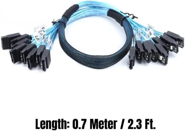 Alt view image 2 of 7 - 8PCS SATA3.0 1M/3Ft SAS 7Pin 6Gbps Data Cable for NAS, Server BTC Mining, Work Station Board, HDD SSD, Optical Drive, Raid Card