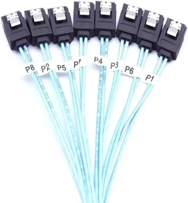Alt view image 5 of 7 - 4 SATA3.0 SATAIII 1M/3.3FT SAS Serial ATA 7Pin 6Gbps Data Cable for BTC Mining, NAS, HDD Disk SSD, Optical Drive, Server Host