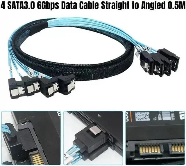 Alt view image 3 of 7 - 6PCS/Set SATA3.0 0.7Meter SAS 7Pin Male Straight 6Gbps Data Cable for BTC Mining, NAS, HDD Disk SSD, Optical Drive, Server Host