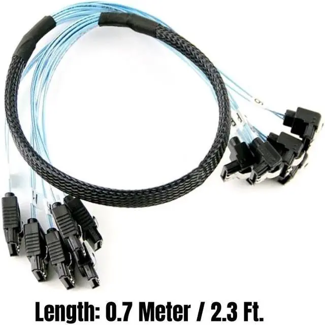 Alt view image 6 of 6 - 6PCS/Set SATA3.0 70CM Straight to Angled 6Gbps Data Cable for NAS, BTC Mining, HDD SSD, Optical CD Driver, Computer Server Host