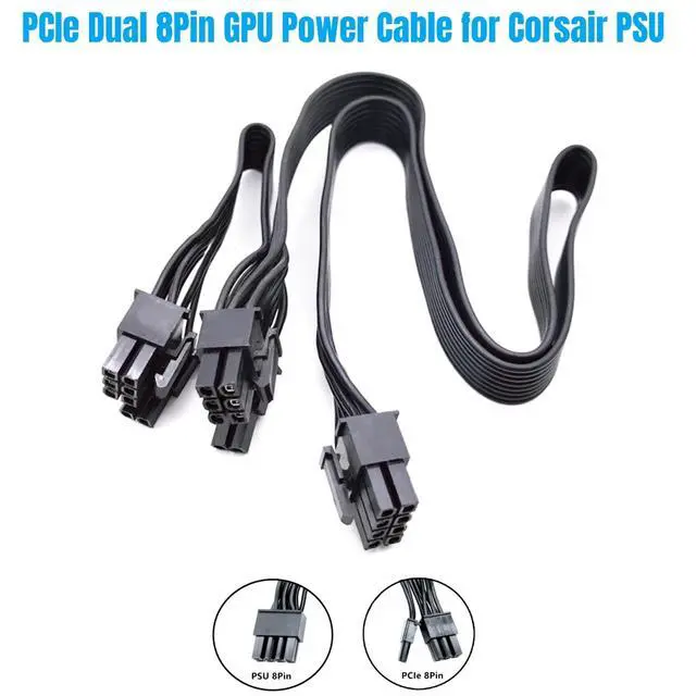 Alt view image 3 of 7 - YEPLOOK PCIe Dual 8Pin 6+2 GPU Power Cable for Corsair AX1200 1200W Gold Modular Power, 18AWG Tinned Copper Flat Wire, 60+20 CM / 23.62+7.87 inch/ 1.97+0.66 ft.