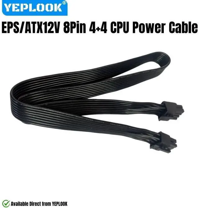 Alt view image 2 of 7 - YEPLOOK CPU Power Cable PSU 8Pin to 8Pin 4+4Pin EPS/ATX12V for Corsair AX1200 1200W Gold Modular Power, 60CM/ 23.6in/1.97ft 18AWG Flat Tinned Copper Cable