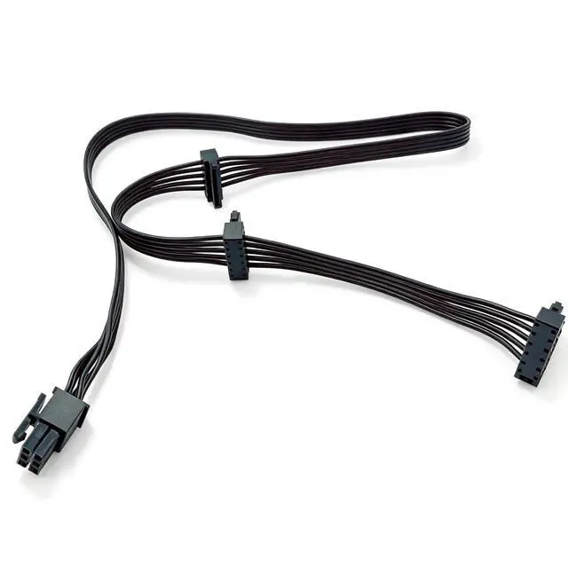 Alt view image 5 of 6 - 6Pin to 3 SATA Angled SSD HDD Power Cable for Seasonic FOCUS Gold & Platinum Modular Powers 550W, 650W, 750W, 850W, 1000W, 1300W
