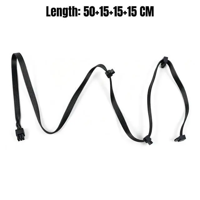 Alt view image 5 of 6 - 6-PIN to 4x SATA Male Right Angle HDD SSD Power Cable for Seasonic FOCUS 1300W, 1000W, 850W, 750W, 650W, 550W Modular Powers