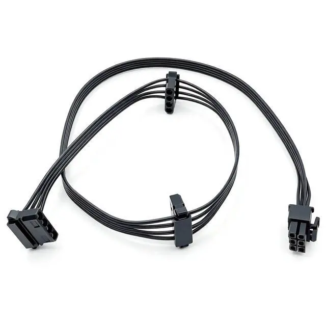 Alt view image 4 of 6 - 6Pin to 3x Molex IDE 4Pin Right Angle PATA Power Cable for Seasonic FOCUS Platinum & Gold 550W, 650W, 750W, 850W, 1000W Modulars