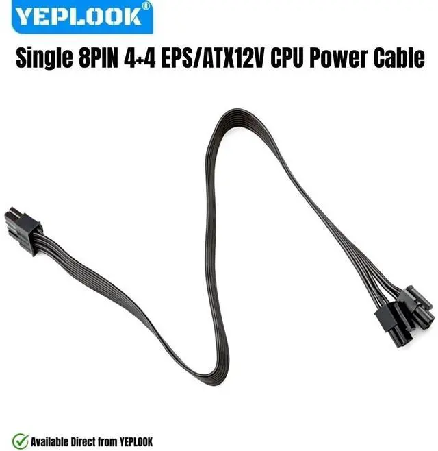 Main image of Single CPU Power Cable 8Pin 4+4 EPS/ATX12V for Seasonic FOCUS 550W, 650W, 750W, 850W, 1000W Platinum & Gold Series Modular Power