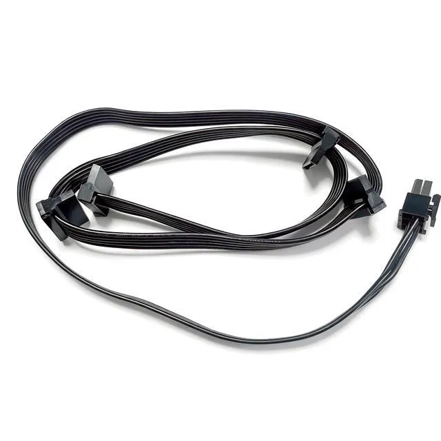 Alt view image 4 of 6 - YEPLOOK 6Pin to 4x SATA Right Angle Power Cable for Seasonic CORE 650W, 550W, 500W GC/GM/GX Series Modular Power, 18AWG 50+15+15+15 CM