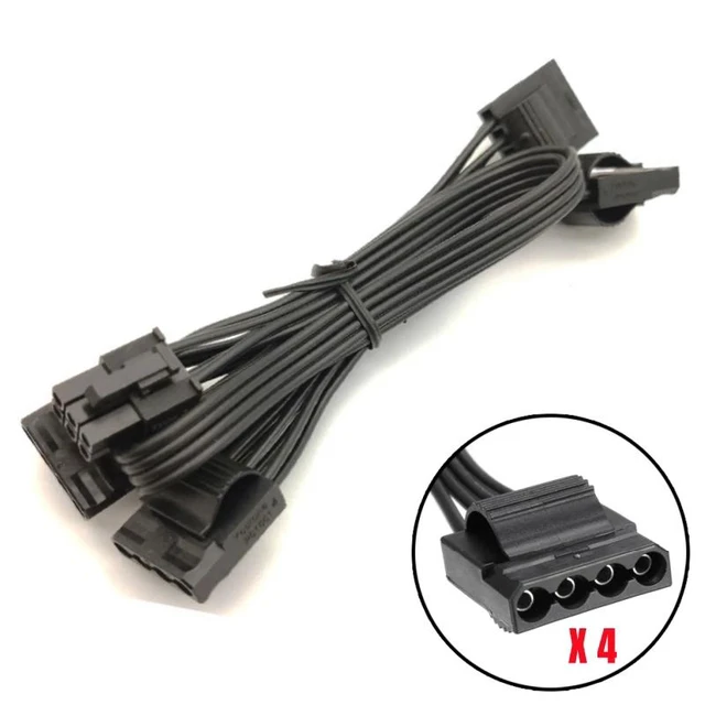 Alt view image 3 of 6 - YEPLOOK 6Pin to 4 Molex IDE 4Pin Straight PATA Peripheral Power Cable for Seasonic CORE GM/GC/GX 650W, 550W, 500W Series Modular Powers