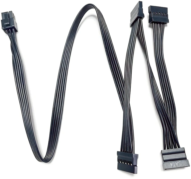 Alt view image 3 of 6 - YEPLOOK 6Pin to 4 SATA Power Cable for Seasonic VERTEX VERTEX GX-1200/GX1000/GX-850/GX-750, PX-1200/PX-1000/PX-850/PX-750 Modular Powers