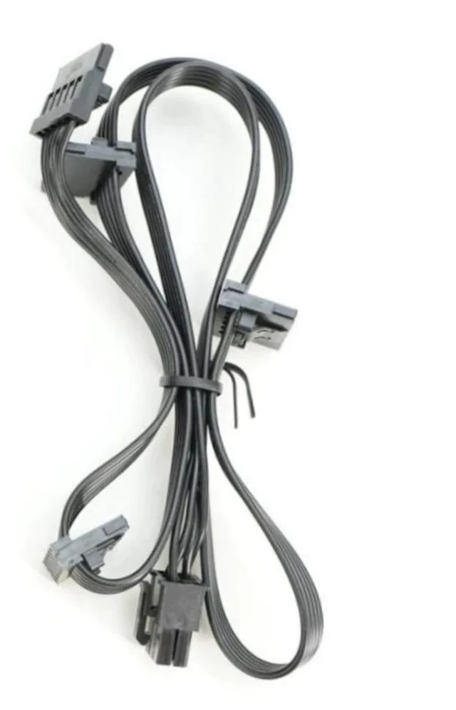 Alt view image 4 of 6 - YEPLOOK 6Pin to 4 SATA Angled Power Cable for Seasonic VERTEX GX-1200/GX1000/GX-850/GX-750, VERTEX PX-1200/PX-1000/PX-850/PX-750 Modular