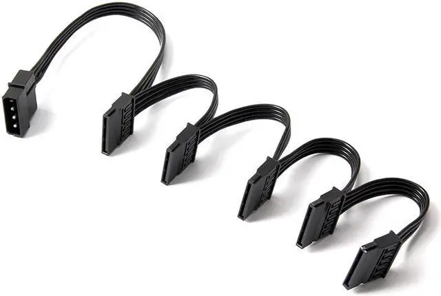 Alt view image 4 of 4 - 4Pin IDE Molex to 5-Port 15Pin SATA Power Cable Cord Lead 18AWG Wire For Hard Drive HDD SSD PC Server