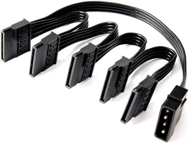 Alt view image 2 of 4 - 4Pin IDE Molex to 5-Port 15Pin SATA Power Cable Cord Lead 18AWG Wire For Hard Drive HDD SSD PC Server