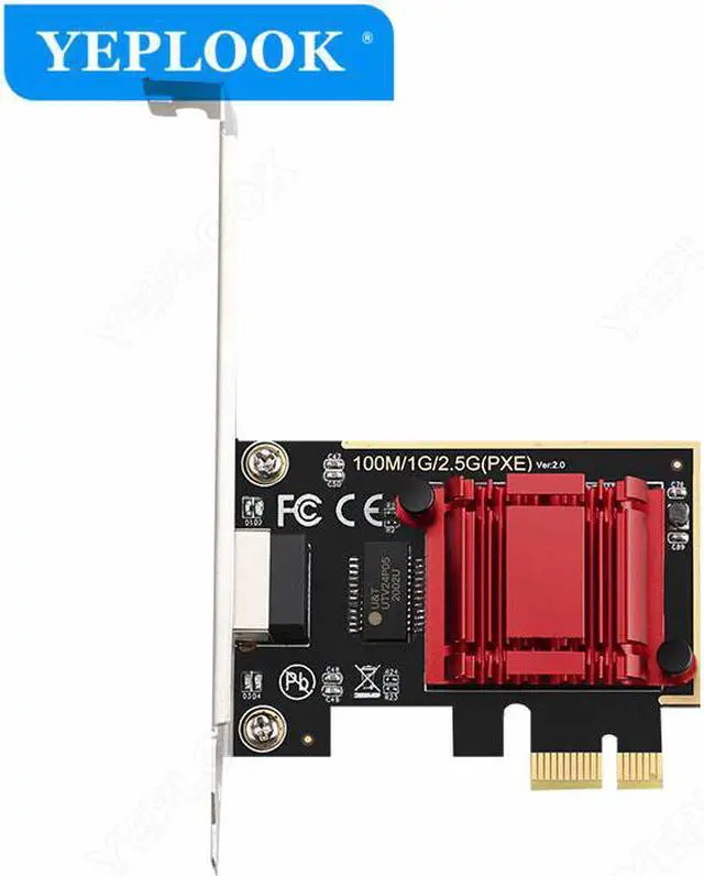 Alt view image 2 of 4 - Game PCIe Card 2500Mbps 2.5G Single RJ45 Gigabit Network Card 10/100/1000Mbps RTL8125 Chipset Network Adapter LAN Card