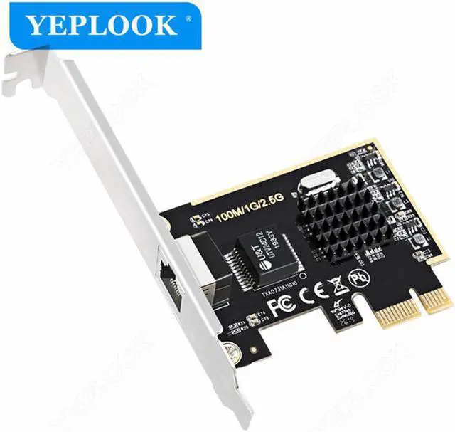 Alt view image 3 of 4 - Game PCIe Card 2500Mbps 2.5G Single RJ45 Gigabit Network Card 10/100/1000Mbps RTL8125 Chipset Network Adapter LAN Card