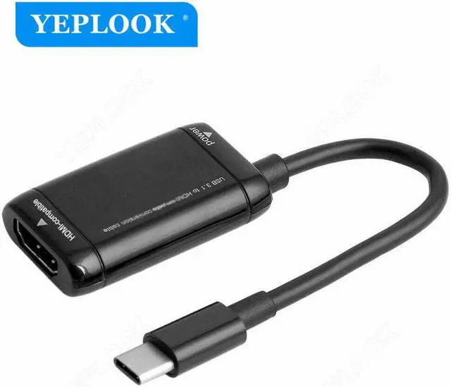 Alt view image 2 of 5 - Type C Male to HDMI Female Video Cable with Power Port For Converting MHL Android Mobile Phone Tablet to TV Monitor Projector