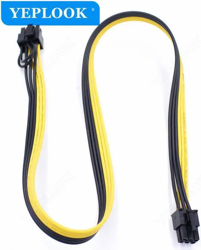 Alt view image 3 of 6 - 16AWG PCI-E 6Pin to 8Pin(2+6Pin) Male to Male GPU Graphic Card Extention Power Cable for BTC Ethereum Mining Server Power Module