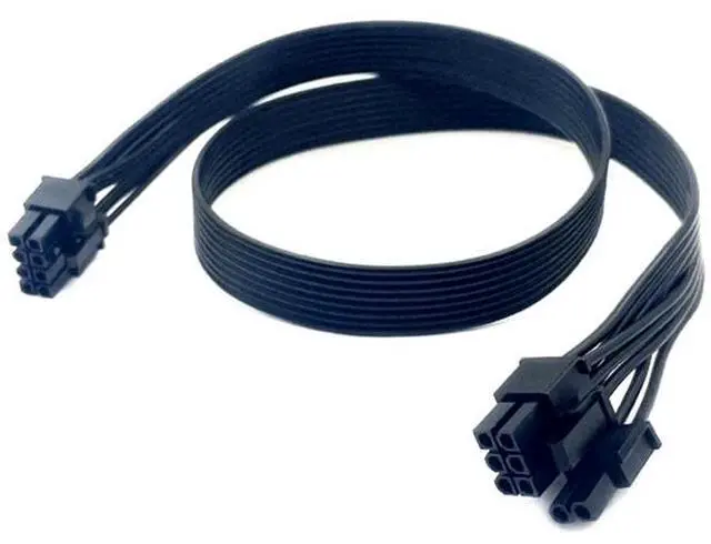 Main image of YEPLOOK PCI-e 8Pin 6+2Pin, GPU Power Cable for Corsair RM1200e, RM1000e, RM8580e, RM750e Modular Powers, Black Flat Ribbon Cable