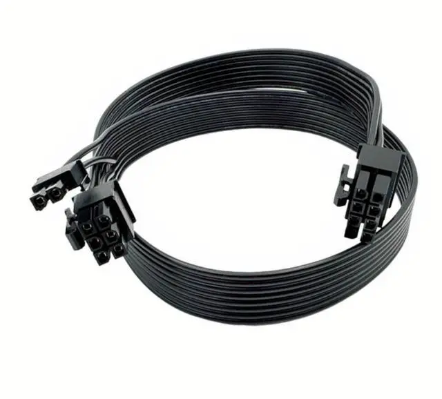 Alt view image 3 of 14 - YEPLOOK PCI-e 8Pin 6+2Pin, GPU Power Cable for Corsair RM1200e, RM1000e, RM8580e, RM750e Modular Powers, Black Flat Ribbon Cable