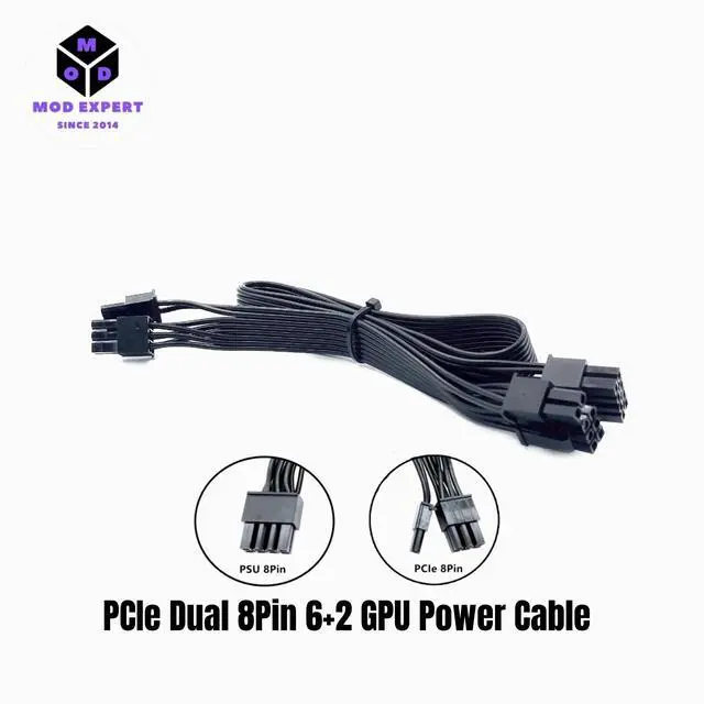 Main image of YEPLOOK PCIe Dual 8Pin 6+2Pin GPU Power Cable for Corsair RM1000i, RM850i, RM750i, RM650i RM-i GOLD Type 4 Modular Powers, 60+20CM 18AWG