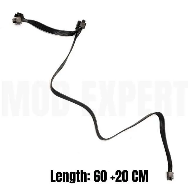 Alt view image 2 of 7 - YEPLOOK PCI-E Dual 8Pin 6+2Pin VGA GPU Power Cable for Corsair RM1000e, RM850e, RM750e RM-e Type 4 Modular Power, 18AWG 60+20CM