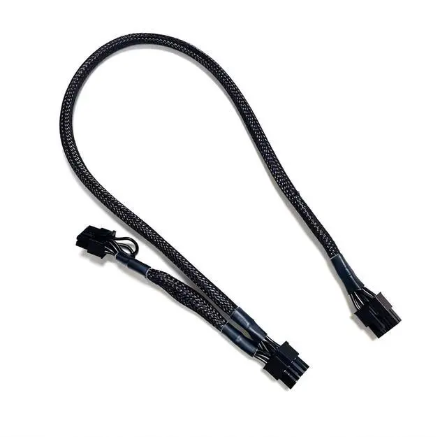 Alt view image 4 of 7 - YEPLOOK PCIe Dual 8-Pin 6+2Pin Sleeved Net 60+20CM, GPU Power Cable for Corsair AX1600i, AX1500i, AX1200i, AX860i, AX760i Modular Power