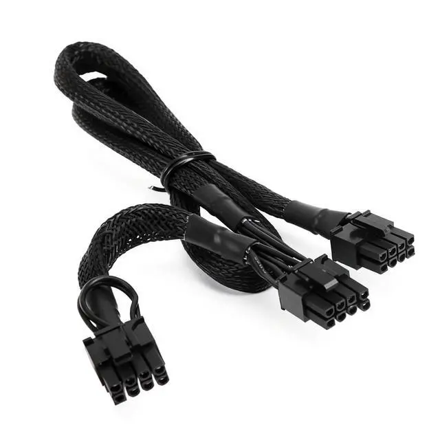 Alt view image 3 of 7 - YEPLOOK PCIe Dual 8Pin 6+2Pin Sleeved Net 60+20CM, GPU Power Cable for Corsair RM1200e, RM1000e, RM850e, RM750e RMe Type 4 Modular Power