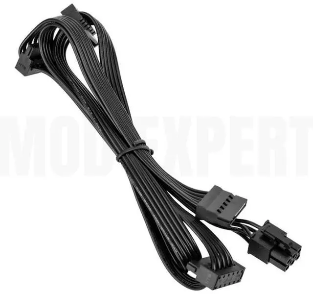 Alt view image 2 of 7 - YEPLOOK 6Pin to 4x SATA Male Right Angle, SSD HDD Modular Power Cable for Seasonic PRIME Titanium 1000W, 850W, 750W, 650W Modular Power