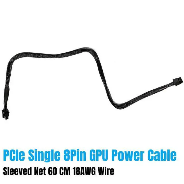 Alt view image 2 of 6 - YEPLOOK PCIe 6+2Pin 8Pin Braided Net, GPU Power Cable for SEASONIC M12II EVO 520W, 620W, 750W, 850W 80+ Bronze Full Modular Power, 18AWG 60CM/23.62inch