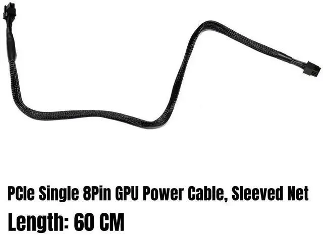Alt view image 5 of 5 - YEPLOOK PSU 8Pin to PCIe 6+2Pin GPU Power Cable Sleeved Net 60CM 18AWG for Seasonic CORE GM-650, GM-550, GM-500 GOLD Modular Power