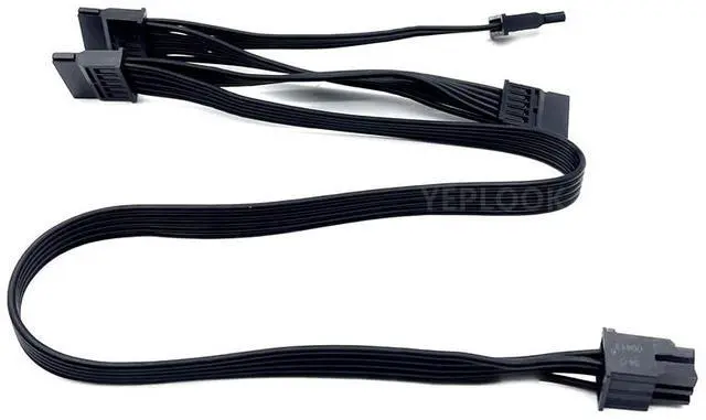 Alt view image 3 of 7 - YEPLOOK 6Pin to 4x SATA Straight, HDD SSD Power Cable for CORSAIR RM450 RM550 RM650 RM750 RM850 RM1000 Gold Type 4 Modular Power, 50+15+15+15CM 18AWG