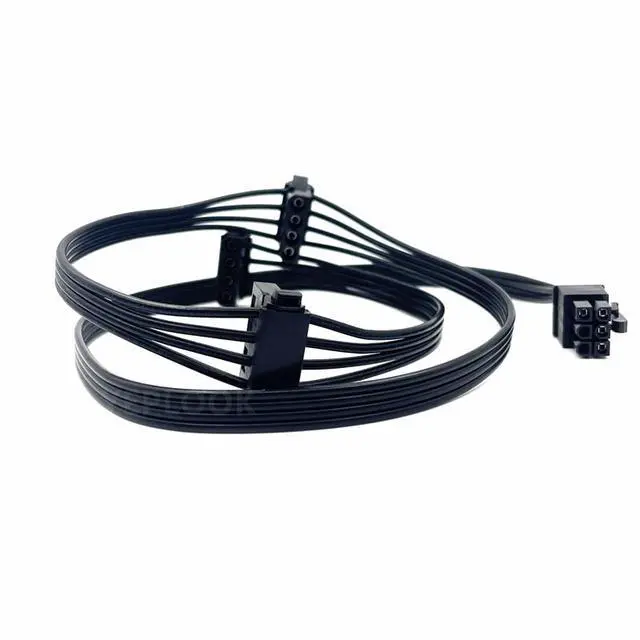 Alt view image 3 of 6 - YEPLOOK 6Pin to 3 Molex Right Angle IDE 4Pin PATA Perif Power Cable for Corsair Type 3&Type 4 RMx, RMi, RMe, HX, CSM, CXM Modular Power