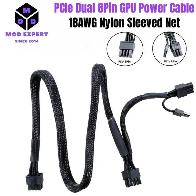 Alt view image 3 of 7 - YEPPLOOK PSU 8Pin to Dual PCIe 8Pin 6+2Pin GPU Power Cable for Seasonic Prime GX-1000, GX-850, GX-750, GX-650 Modular Power, Sleeved Net