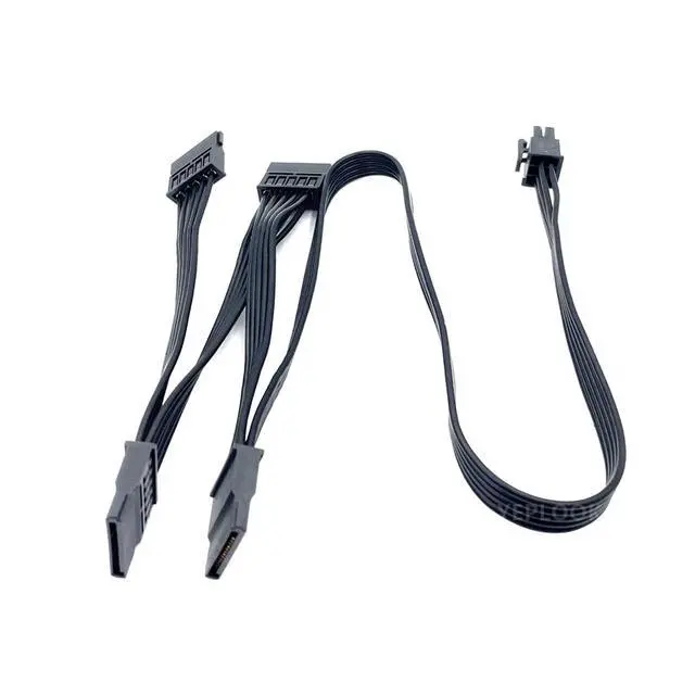 Alt view image 6 of 7 - YEPLOOK 6Pin to 4x SATA Straight HDD SSD Power Cable for CORSAIR RM650x RM750x RM850x RM1000x Modular Power, 18AWG 50+15+15+15CM