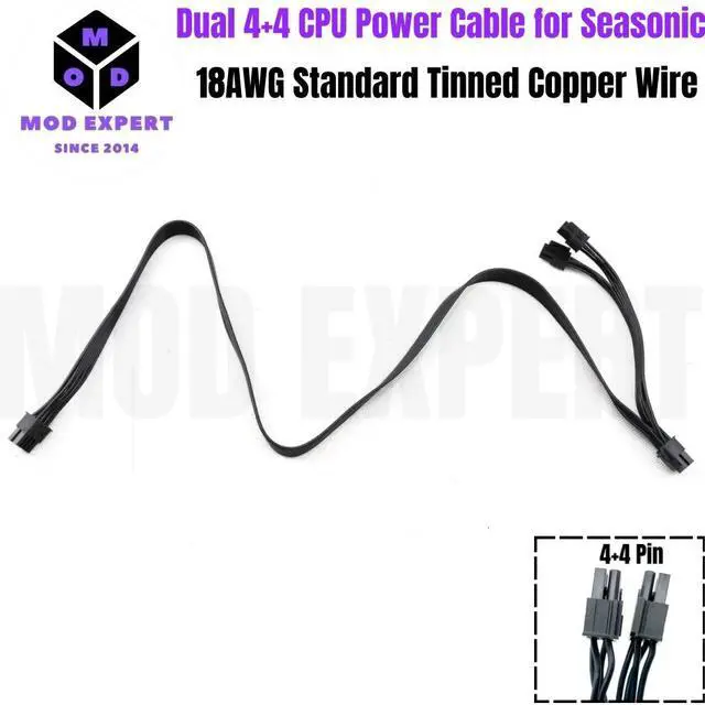 Alt view image 7 of 7 - YEPLOOK EPS/ATX12V PSU 8Pin to Dual 8pin 4+4Pin CPU Power Cable for Seasonic PRIME, FOCUS, CORE, M12II EVO, SnowSilent Series Modular Power