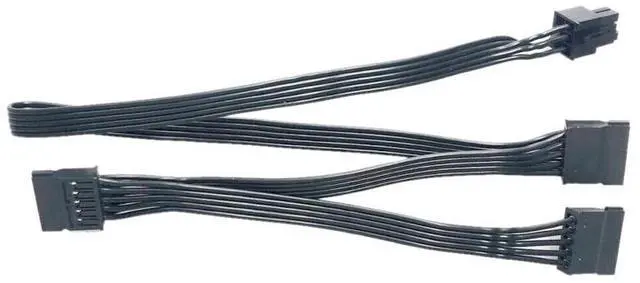 Alt view image 5 of 7 - YEPLOOK 6Pin to 3x SATA Straight, HDD SSD Power Cable for Seasonic FOCUS PLUS Gold GX-1000, GX-850, GX-750, GX-650, GX-550 Modular Power