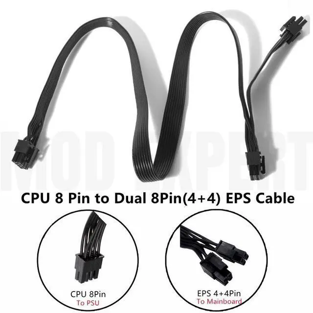 Alt view image 5 of 6 - YEPLOOK 8Pin to Dual 4+4Pin CPU Power Cable for Seasonic FOCUS PLUS GOLD PSU SSR-1000FX, SSR-850FX, SSR-750FX, SSR-650FX, SSR-550FX Modular Power