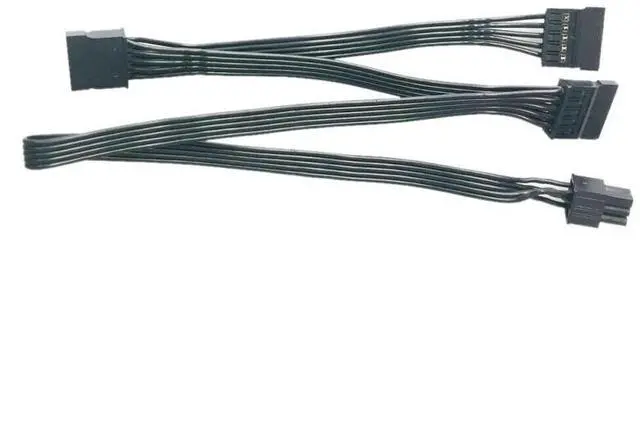 Alt view image 6 of 7 - YEPLOOK 6Pin to 3 SATA Straight HDD SSD Power Cable for Seasonic CORE GX-650, GX-550, GX-500 Modular Power Supply Unit