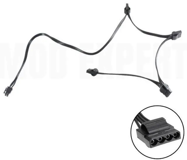 Alt view image 6 of 7 - YEPLOOK 6Pin to 4x Molex IDE 4Pin PATA Perif Peripheral Power Cable for Seasonic X-650, X-750, X-850, X-1050, X-1250 Modular Power