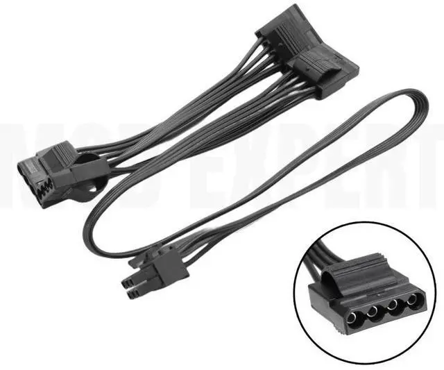 Alt view image 6 of 7 - YEPLOOK 6Pin to 4x Molex IDE 4Pin PATA Perif Peripheral Power Cable for Seasonic PRIME SnowSilent 750W Titanium, 650W Platinum, 550W Gold Modular Power