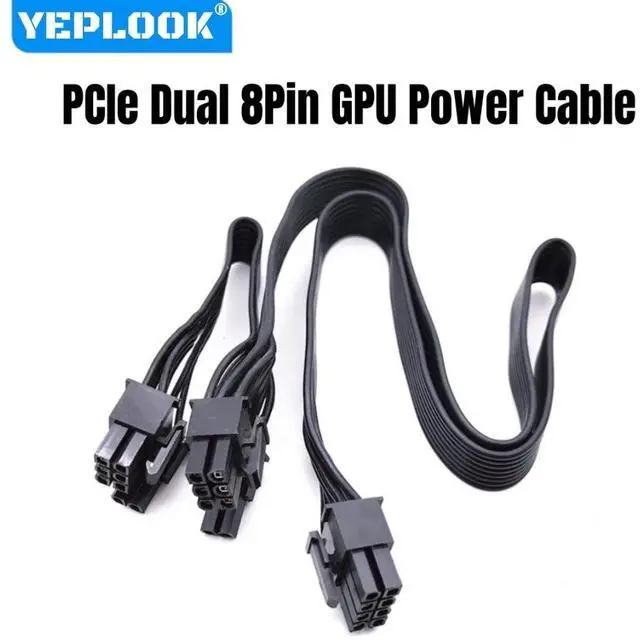 Main image of YEPLOOK PCI-e 2x 8Pin 6+2, GPU Power Cable for Seasonic PRIME SnowSilent 750W Titanium, 650W Platinum, 550W Gold Modular Power, 18AWG Flat Wire