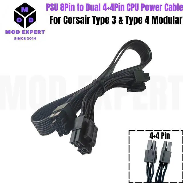 Alt view image 2 of 7 - YEPLOOK PSU 8Pin to Dual 8Pin 4+4Pin CPU Power Cable for Corsair AX760i, AX860i, AX1200i, AX1500i AX-i Type 3 Modular Power Supply Unit