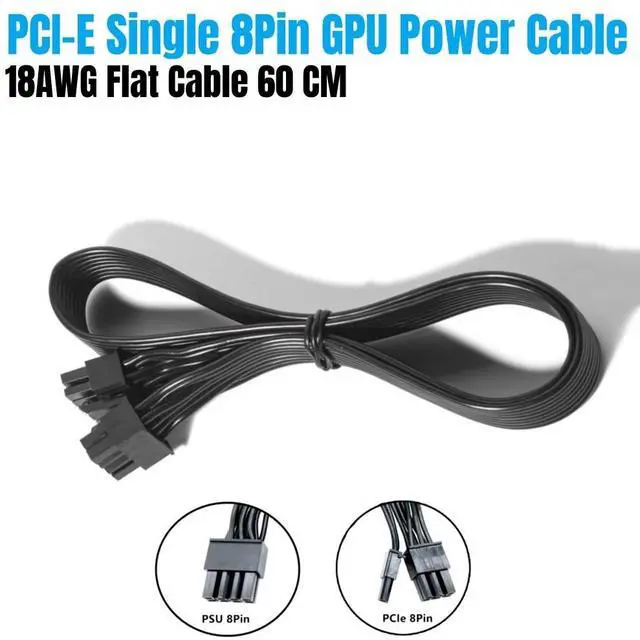 Alt view image 2 of 7 - YEPLOOK PSU 8Pin to PCIe Single 8Pin 6+2Pin GPU Power Cable for Seasonic PRIME GOLD GX-1000, GX-850, GX-750, GX-650 Modular Power, 18AWG Flat Wire 60CM/23.62inch