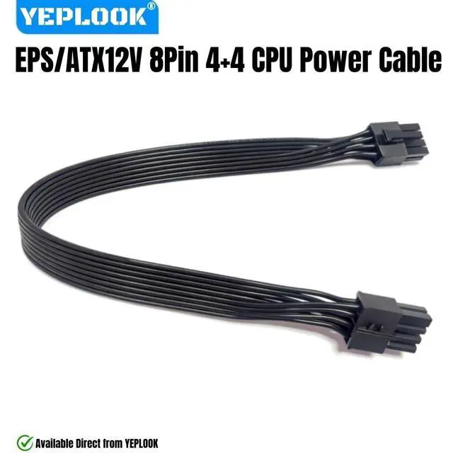 Alt view image 3 of 7 - YEPLOOK EPS/ATX12V CPU Power Cable 8Pin to 4+4Pin Compatible with Corsair RM1000, RM850, RM750, RM650, RM550, RM450 Gold Type 4 Modulars, 60CM 18AWG Flat Wire