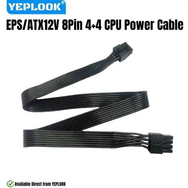 Alt view image 4 of 7 - YEPLOOK EPS/ATX12V CPU Power Cable 8Pin to 4+4Pin Compatible with Corsair RM1000, RM850, RM750, RM650, RM550, RM450 Gold Type 4 Modulars, 60CM 18AWG Flat Wire